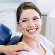 woman smiling at dentist