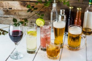 alcoholic drinks on a table